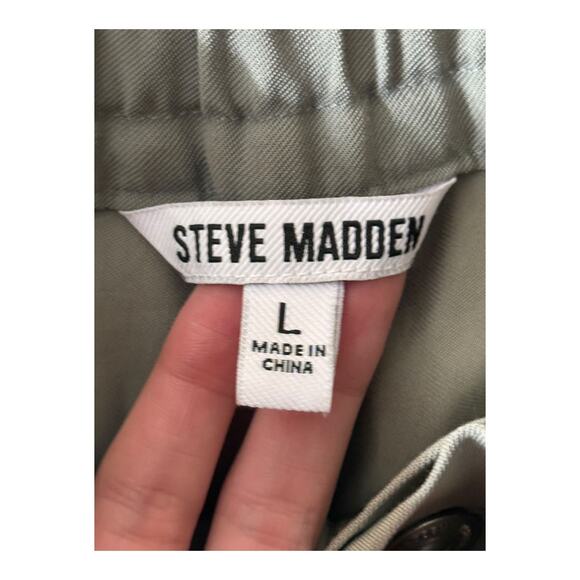 Steve Madden pants Paperbag waist wide leg utility size Large L - Picture 6 of 9